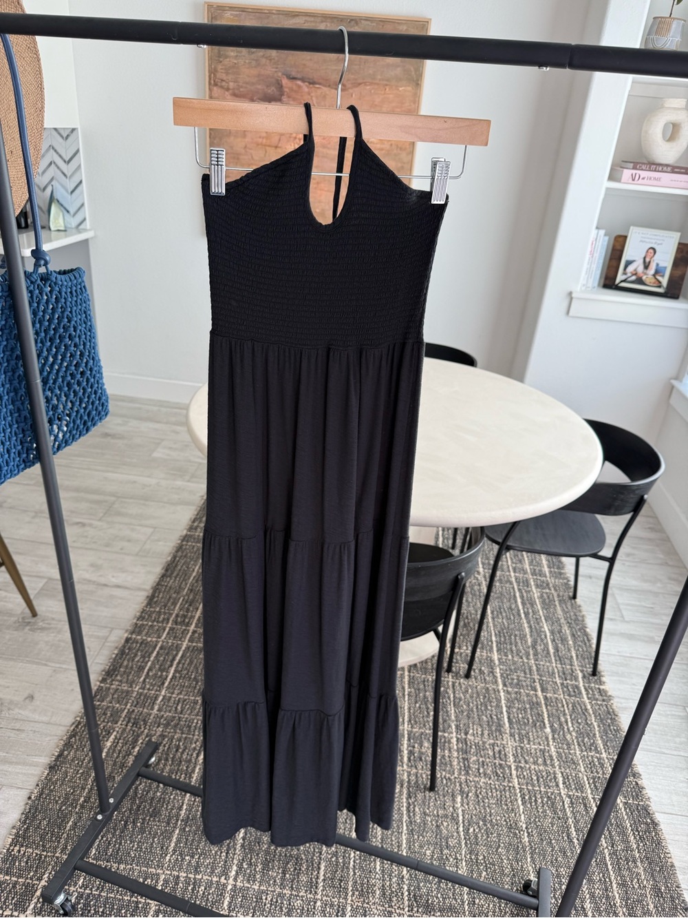 Nation LTD Kira 70's Maxi Dress in Jet Black